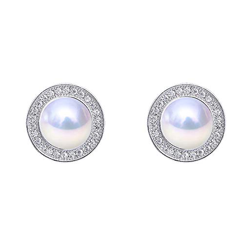 1pair Solid 925 sterling silver earring setting with backs for pearl or gemstone, vintage earring mounting, pearl mounts, earring blank-EP083