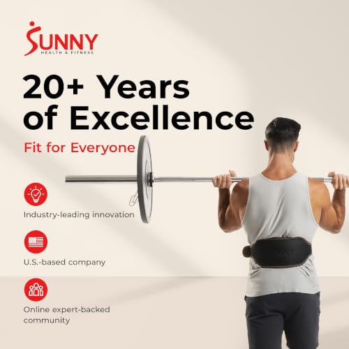 Sunny Health & Fitness Large Leather Weightlifting Belt w/ 6" Back Support - image 7