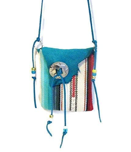 Native American Style Medicine Bag Necklace Blue