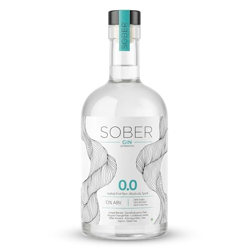 SOBER Gin Alternative | 0.0% ABV Zero Alcohol Drink | Sugar Free Zero Calorie | Premium Non Alcoholic Gin with Juniper Citrus Herbal Notes | Alcohol Free Spirit for Mocktails & Tonic | 750ml