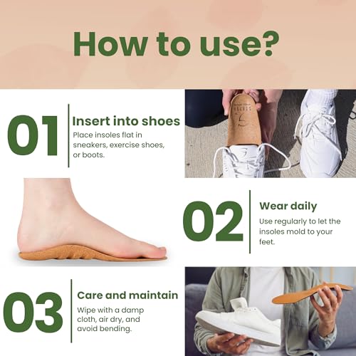 Image of STRYDA Slim Orthopedic Insoles - 100% Cork Soles to Promote Natural Foot Function - Barefoot Friendly Shoe Inserts for Feet, Knees & Back - 100% Natural, Vegan - XS