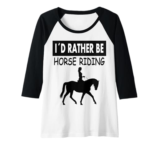Womens T-Shirt Pferd reiten Reiter Reitsport Reiterin Geschenkidee Raglan Baseball Tee