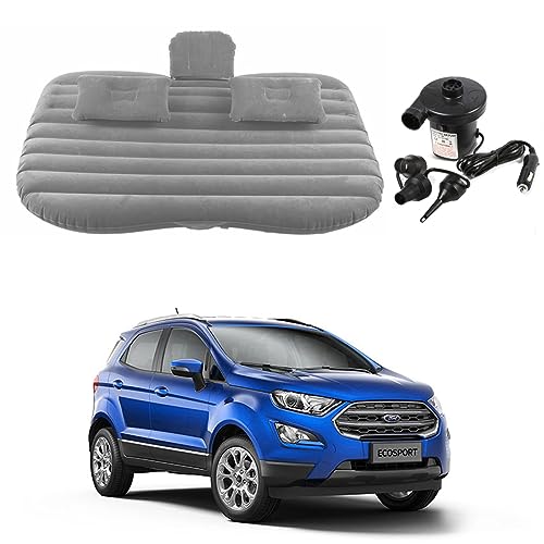 Image of Oshotto Multifunctional Car Travel Bed Mattress with Two Air Pillows, Car Air Pump Compatible with Ford Ecosports (Grey)