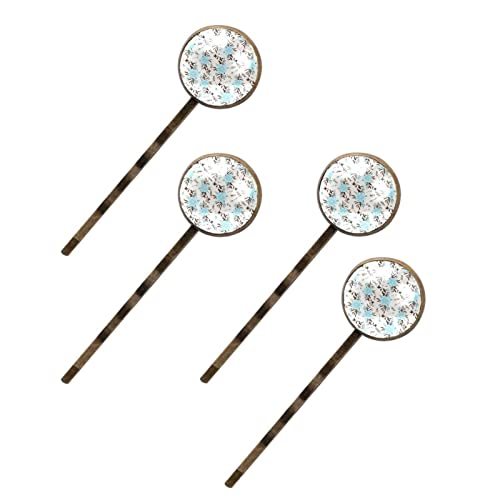 Barrettes à cheveux fleurs bleues x4 pour femme coiffure