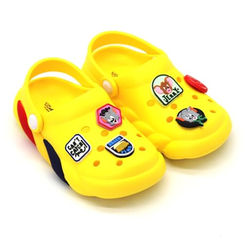 Image of SVAAR x Tom & Jerry Slingback Clog Shoes for Boys & Girls || Indoor & Outdoor Sandals Clogs for Kids with 6 Tom & Jerry Charms