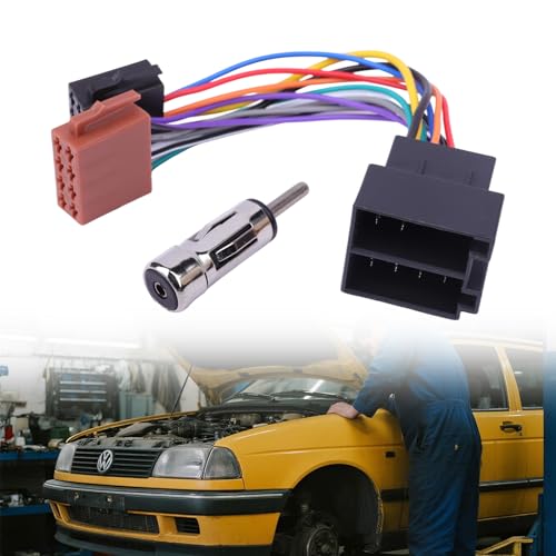 A200 Adaptateur Radio Universel pour Voiture SET, Adaptateur Poste Radio, Prise Autoradio, Câble Adaptateur Autoradio ISO, 16 Broches vers ISO avec Antenne...