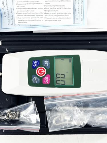 Digital Push Pull Force Gauge Dynamometer with Max Load Value 300N/30kg/65Lb/1080Oz Display Digit 0.1N Built-in Sensor Precision 土1% Automatic Shutdown Ffunction