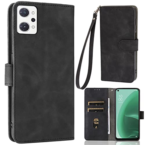 Oppo Reno7 A ケース 手帳型 適用 Reno7 A SIMフリー OPG04 au ワイモバイル 楽天モバイル 全対応 ネノ 7A ケース OPG04 カバー オッポ Reno7A スマホケース リノ7Aケース 滑り止め 合成レザー スタンド ストラップホール付き ストラップ付き 窓口式 カード入れ マグネット 手帳ケース カードケース つや消し 落ち着いた色 ブラック