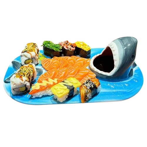 Bol Tiburón - Bandeja Servir Apto Lavavajillas Resistente Arañazos,Platos De Sushi De Cerámica Con Diseño De Tiburón,para Empanadillas, Frutas, Fiesta, Cumpleaños, Hogar, Cocina y Restaurante