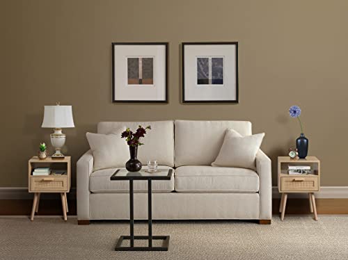 Finnhomy Nightstands Set Of 2, End Table, Nightstand, Side Table With Hand Made Rattan Decorated Drawers, Wood Accent Table With Storage For Bedroom, Natural #TOP1