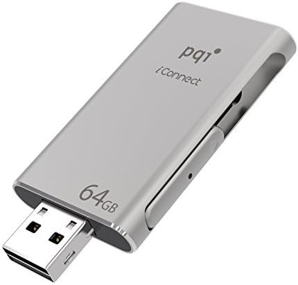 [Apple Mfi] Iconnect 64 GB Mobile Flash Drive w/ Lightning Connector for iPhones, iPads, iPod Mac & PC USB 3.0 (Iron Gray)