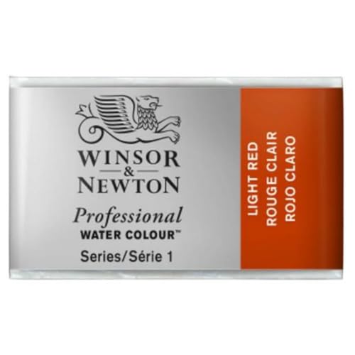 Winsor & Newton 0100362 Professional Aquarellfarbe, lebendige Wasserfarben in Künstlerqualität, hohe Farbbrillanz & Leuchtkraft, lichtecht, Archivqualität, ganzer Napf - Hellrot