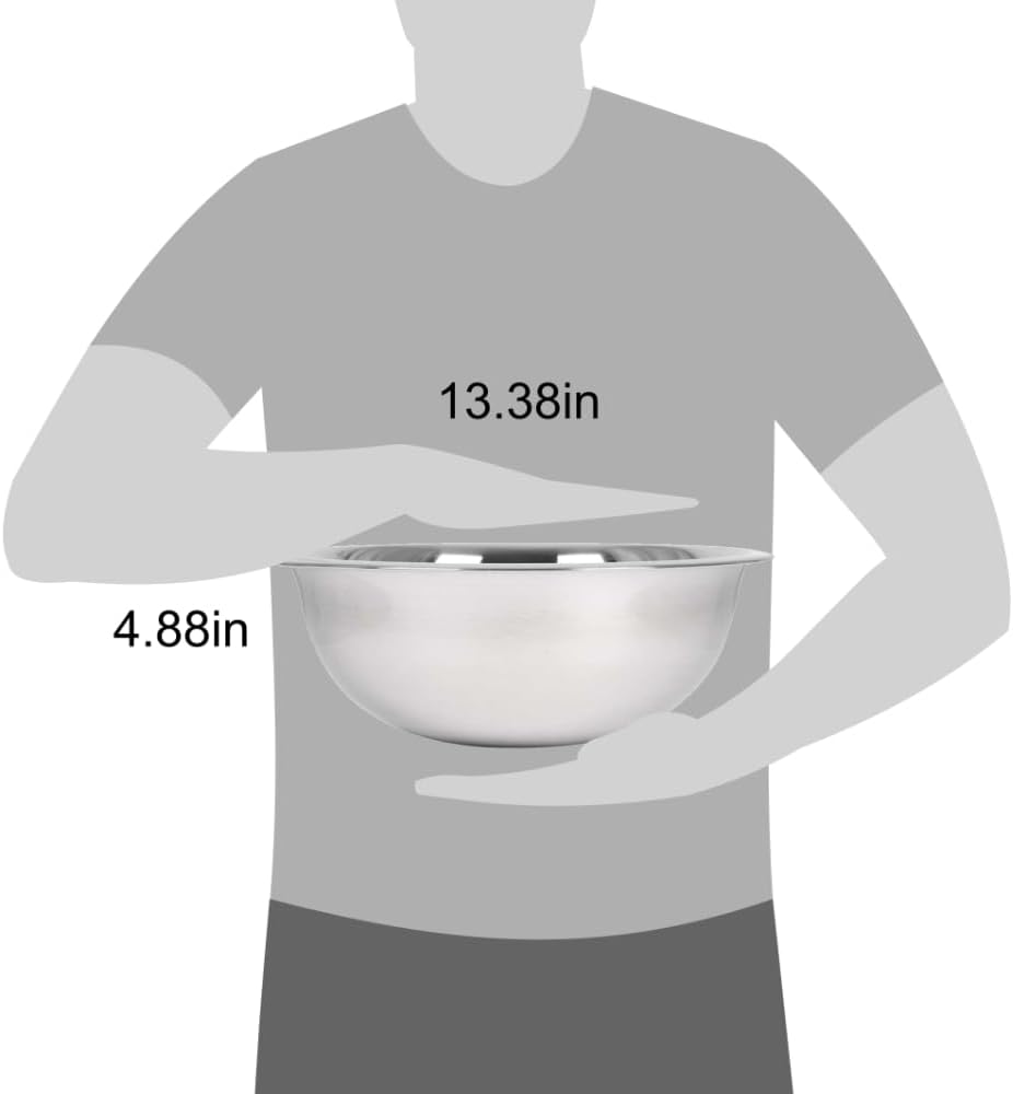 Lindy's Extra Heavy Stainless Steel Mixing Bowl, Mixing ingredients, Serving Salads, or Storing Leftovers, Multipurpose Bowl (8-Quart)