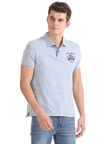 Image of US Polo Men's Solid Regular Fit T-Shirt