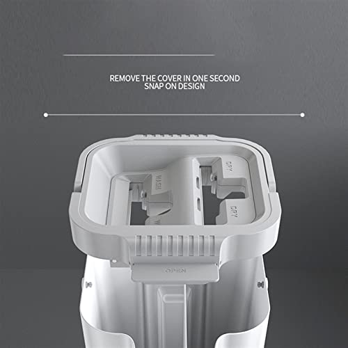 Wischmopp/Flacher Bodenwischer, Bodenreinigung, 360°-Drehung, Mikrofaser-Wischpad mit Eimer-Set, Freisprecheinrichtung, Flacher Bodenwischer und Eimer, Nass- und Trockengebrauch, – Bild 4