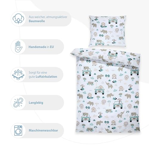 Kinderbettwäsche Baby Bettwäsche 90x120 cm aus Baumwolle - Kinder Set von Duvet Cover 90 x 120 und Kissenbezug 40x60 cm Junge und mädchen babybettwäsche bettbezug für Kleinkind Oeko-Tex