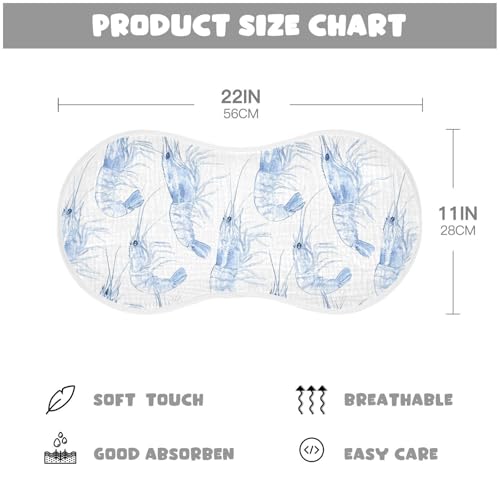 vvfelixl Muslin Burp Cloths Crystal Clear Shrimp Baby Washcloths for Baby Girl Boys 2 Pack2