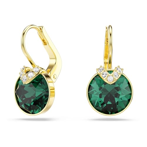 Swarovski Orecchini pendenti Bella V, Taglio Round, Verdi, Placcato color oro
