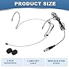 sourcing map Ear Hook Headset Microphone, Double Over Ear Set Hanging Omnidirectional Wired Audio Condenser Microphone Headset with Mini XLR 4 Pin Screw Plug 3.9ft Cable, Black #1