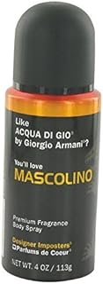 Designer Imposters Mascolino by Parfums De Coeur Body Spray 4 oz -100% Authentic by Parfums de Coeur