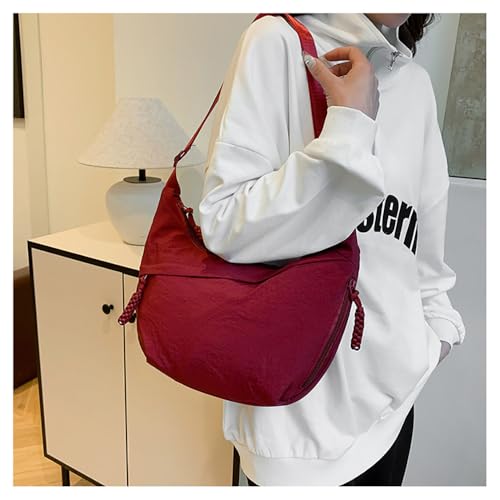 Hrtesus Hip Hugger Crossbody Bag, Crossbody Bags for Women, Nylon Crescent Bag, Fashion Plain Color Nylon Crossbody Bag3