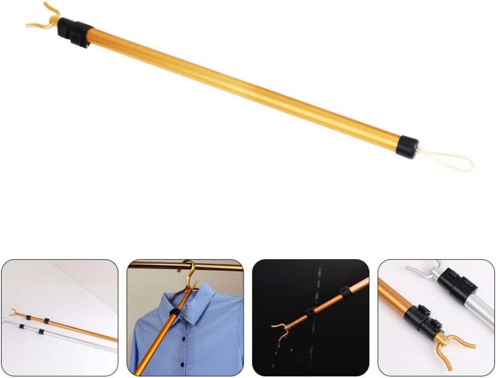 DOITOOL Telescopic Clothing Pole Adjustable Alloy Clothes Drying Rod for Household Laundry Storage Extendable Clothesline
