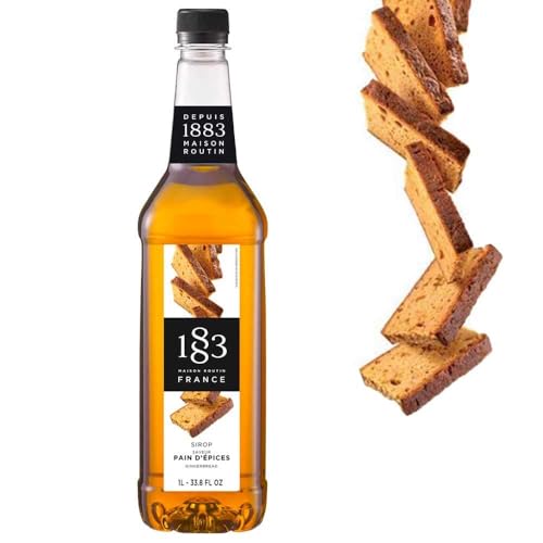 1883 Gingerbread Syrup for Drinks, Made in France, 1 Liter Plastic Bottle