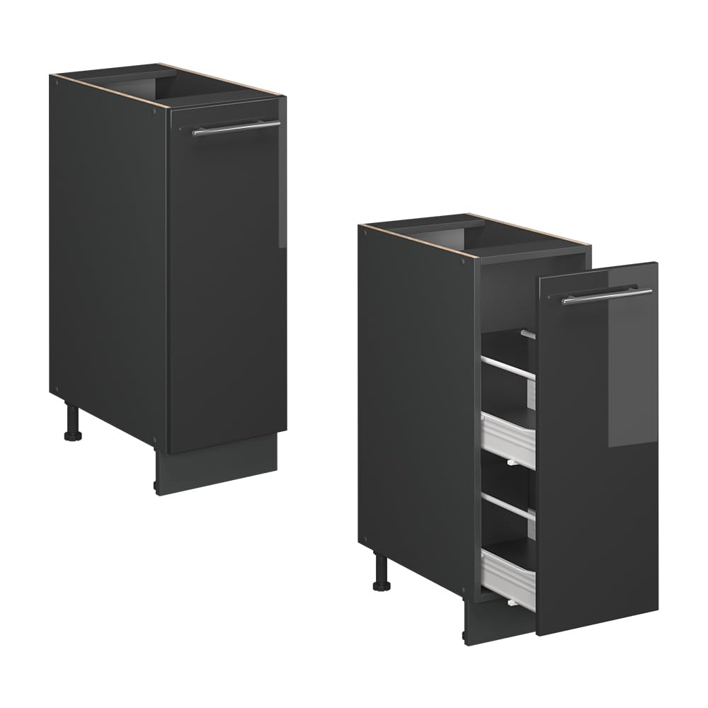 Vicco Colonna dispensa cucina Fame-Line, Antracite lucido, 30 cm