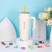XLSXEXCL 20 Pcs Animal Straw Cover Caps Compatible with Stanley Cup, Silicone Cute Reusable Straw Toppers for Cups 30&40 Oz Tumbler Accessories 10mm