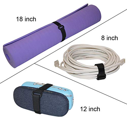 [16 Pack] 1 X 18" Hook And Loop Reusable Fastening Nylon Cable Securing Straps By Yiwerder- Durable Functional Ties To Keep Your Places From Tangled Messes Of Cords #TOP5