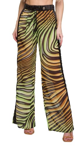 ROBERTO CAVALLI Tiger Printed Chiffon Palazzo Pants-4
