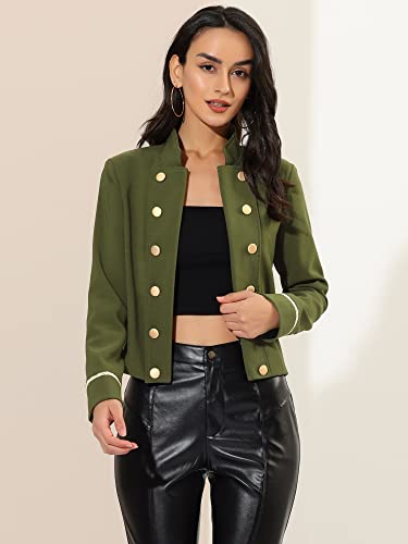 Allegra K Women's Vintage Steampunk Jacket Halloween Cropped Open Front Button Decor Jacket4