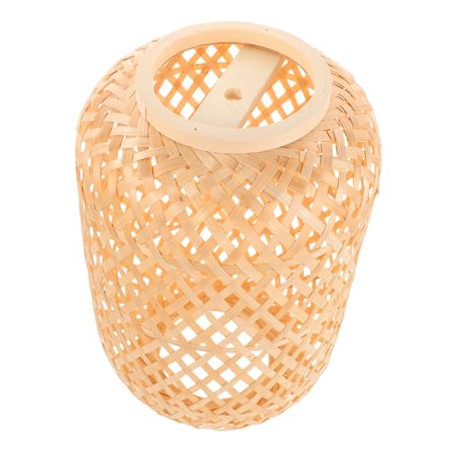 ULTECHNOVO Pantalla De Lámpara Rústica Farol De Rústico Farol De Bambú Tejido Pantallas De Lámpara Rústicas Hecha Cubierta De