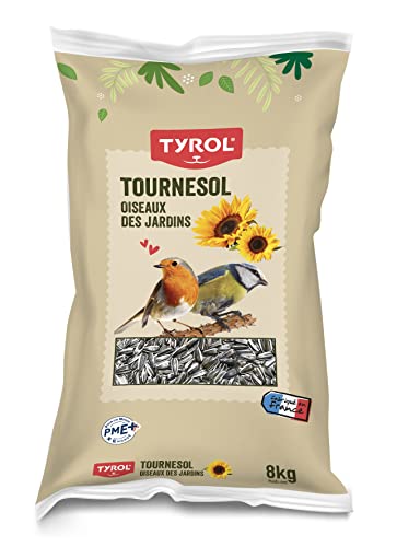Tyrol Graines oiseaux Extérieurs, Graines de tournesol pour oiseaux, Durables et Ecologiques, Pour la Survie et le Bien-Être, 8KG ODC