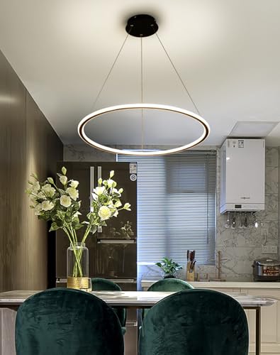 Suspension LED moderne noire de 80 cm avec variateur et télécommande - 4