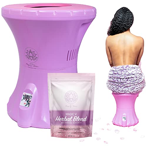 Magic V Steam Seat, Yoni Steam Herbs, Portable Vaginal Spa, Sitz Bath. V Steam Herbs, Better Results with Longer Consistent Steam Sessions, Comes with 6 Ready to Steam Herbal Tea Bags