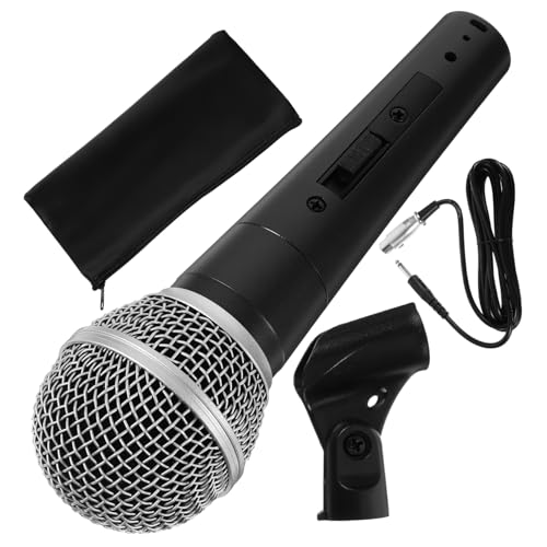 Microphone dynamique filaire avec pince pour karaoke et scene animee