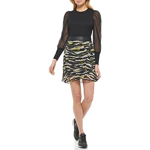 DKNY Women's Wrap Ruffle Chiffon Skirt2