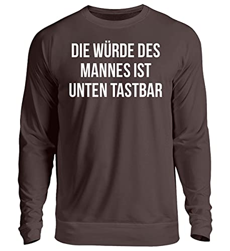 Pull unisexe de haute finition marron texturé avec impression textuelle taille M