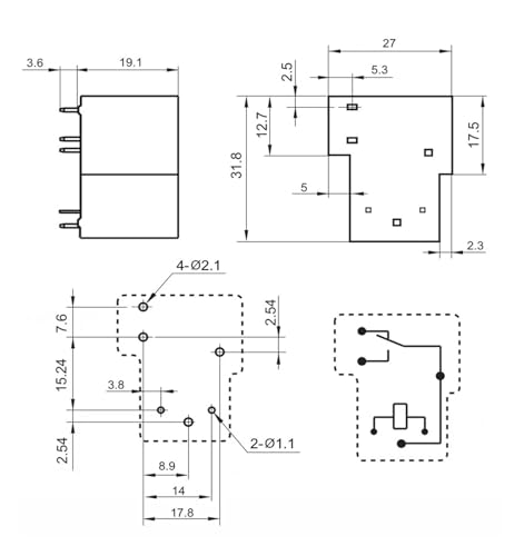 Relé SX-901CSDC5V de 6 pines y 5V para conmutación de alta potencia de 30A 2