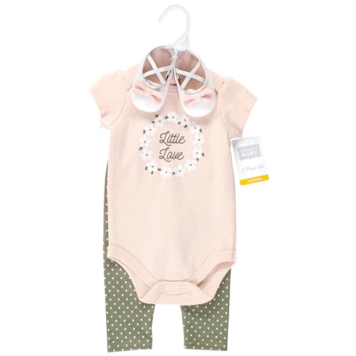 Image of Hudson Baby Unisex Baby Cotton Bodysuit, Pant and Shoe Set