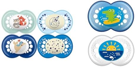 Amazon : Original + Night 4-Pack, 6+M, Boy & Baby Pacifier 6