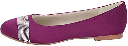 Chaussures plates pour femme avec strass brillants et bout rond violet - 2