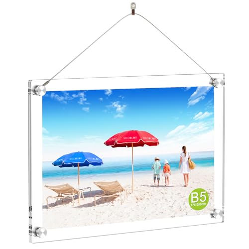 Wecolor アクリルフォトフレーム 写真立て 額縁 スタンドタイプ 横縦置き兼用 写真フレーム 展示ピクチャー、絵画、B5賞状、適格請求書発行可