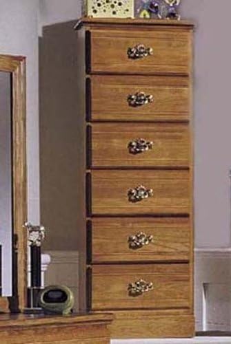 Carolina Furniture Works Chest with 6 Drawer Lingerie, Golden Oak
