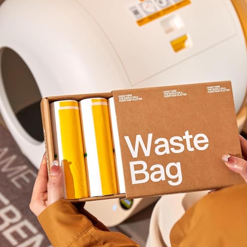 Image of Furrytail Cat Litter Box Liners Drawstring Waste Bags, Thickened Tear-Resistant Receptacle Bags for Automatic Litter Box,Heavy Duty Trash Bags, 80 Count
