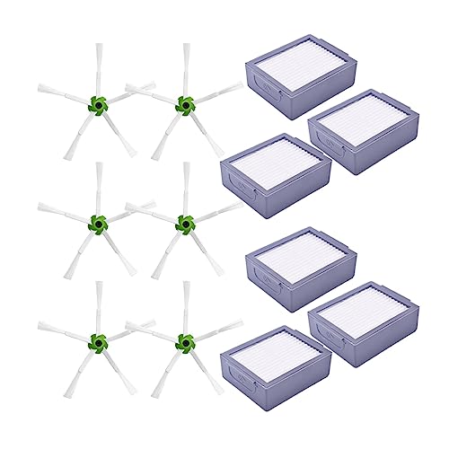 SUPENG Hepa-Filter-Mopplappen, kompatibel mit Irobot Roomba I3, I3+, I4, I6, I6+, I7, I7+, I8, I8+, E5, E6, E7, Roboter-Staubsauger-Hauptseitenbürste (Color : 022)