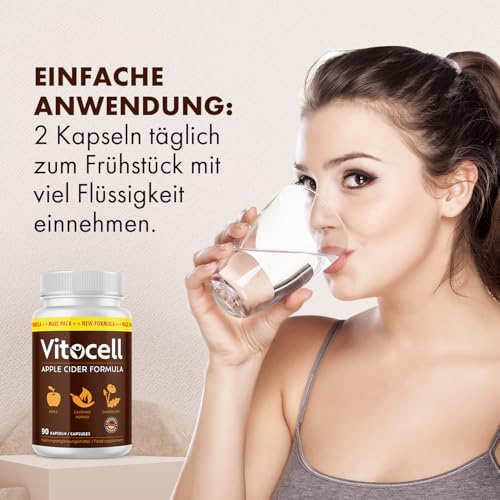 Vitocell Kapseln - mit natürlichen Inhaltsstoffen - für Frauen und Männer - 90 Kapseln pro Dose