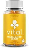 Vital Turmeric & Ginger Gummies for Adults - Inflammation and Joint Support Curcumin Supplement | Tu