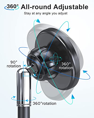 Ewa Magnetic Phone Stand, 360°Rotation Adjustable Cell Phone Stand For Desk/Nightstand/Office, Hands-Free Metal Magnetic Phone Holder Stand, Compatible With Iphone 14/13/12 Series/Magsafe Case, Black #TOP2